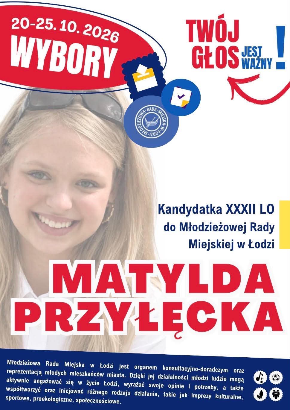 Matylda Przyłęcka kandydatką do Młodzieżowej Rady Miejskiej w Łodzi